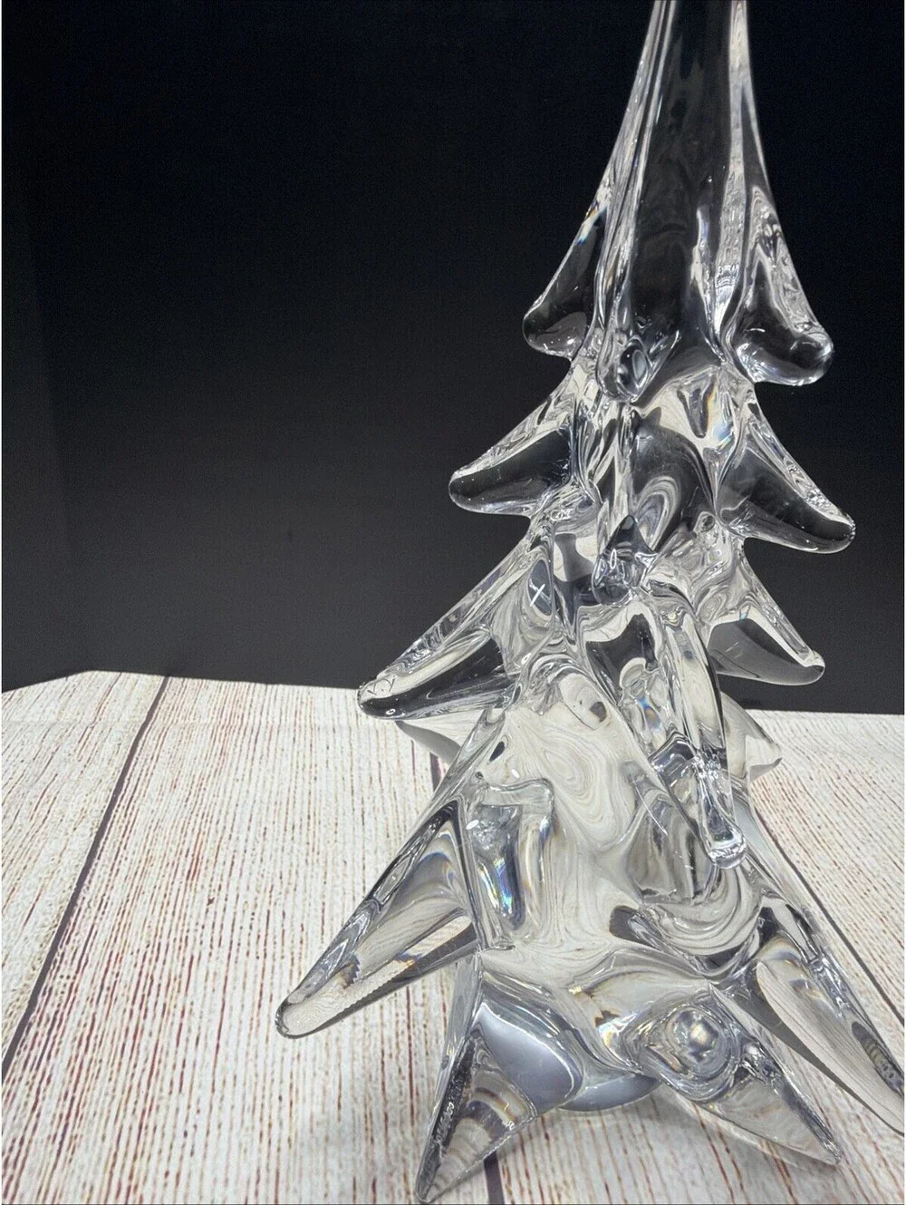 Vintage TasteSetter Sigma 10” 24% Lead Crystal Christmas Tree Made in Japan NL